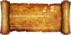 Ledofszky Rozmarin névjegykártya