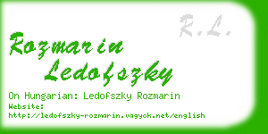 rozmarin ledofszky business card